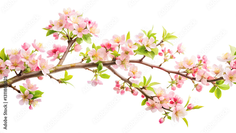 pink cherry blossom isolated
