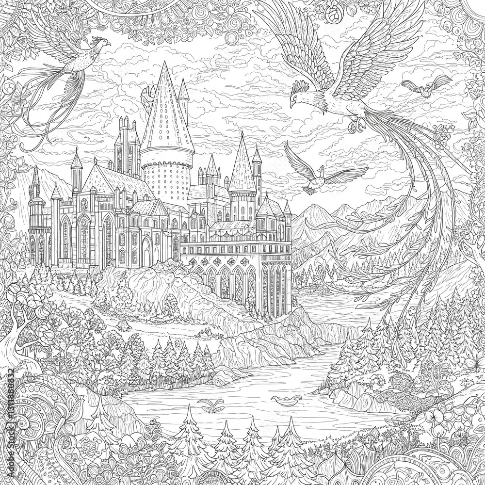 Obraz premium The act of coloring can be a meditative and therapeutic experience, allowing you to focus on the present moment and escape the stresses of daily life. As you bring the intricate illustrations to life 