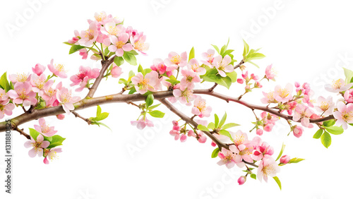 Wallpaper Mural pink cherry blossom isolated Torontodigital.ca