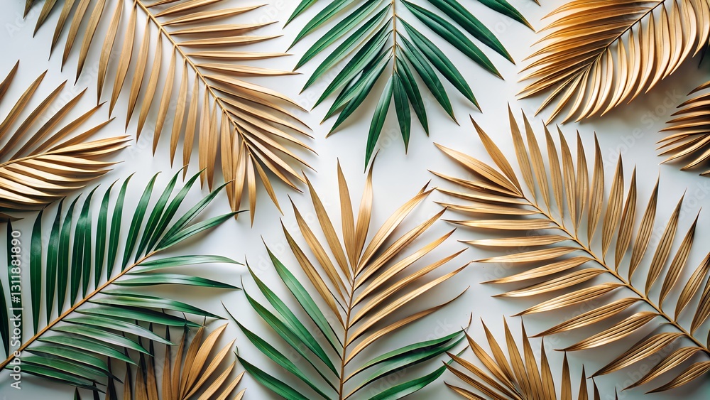 Naklejka premium palm leaves background