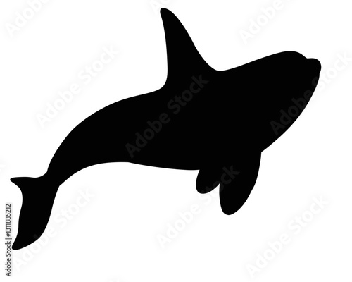 Killer whale - black vector silhouette for pictogram or logo. Orc killer whale is a silhouette of the icon for your logo.	