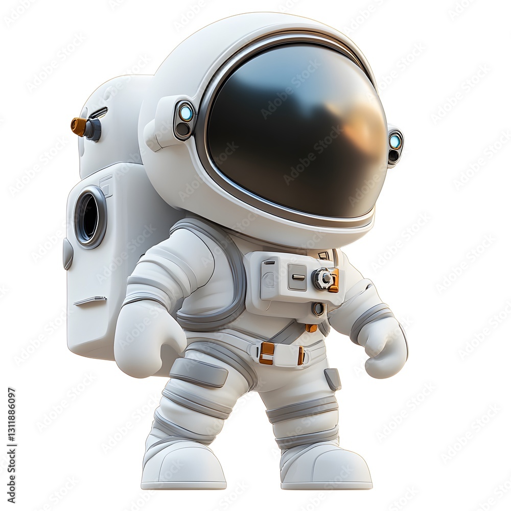 Creative astronaut figure showcasing futuristic design in a bright and playful style Creative astronaut figure showcasing futuristic design in a bright and playful style