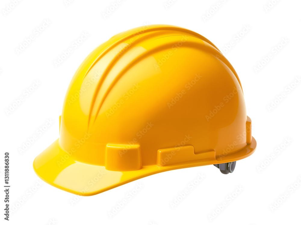 Angled view of a yellow hard hat, a critical safety item in construction and industrial work. Generative AI Angled view of a yellow hard hat, a critical safety item in construction and industrial work. Generative AI