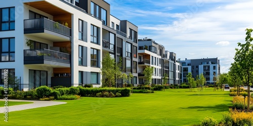 Wallpaper Mural Row of apartment buildings with a large green lawn in front of them. Torontodigital.ca