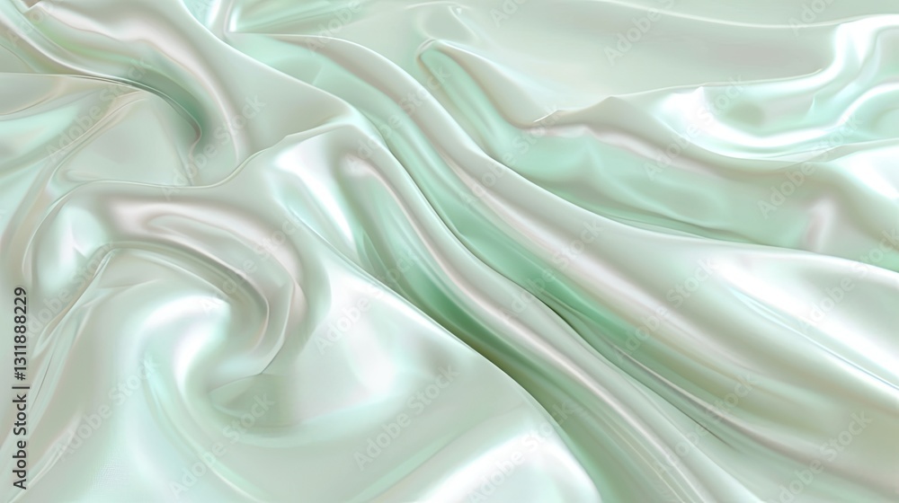 Obraz premium Iridescent Waves of Light, Abstract Texture of Flowing Silk Fabric