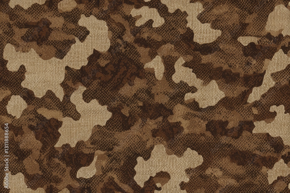 Fototapeta premium a close up of a camouflage pattern with a brown background