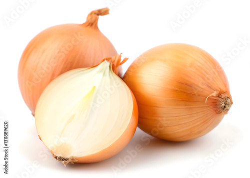Wallpaper Mural Fresh Golden Onions on White Background Torontodigital.ca