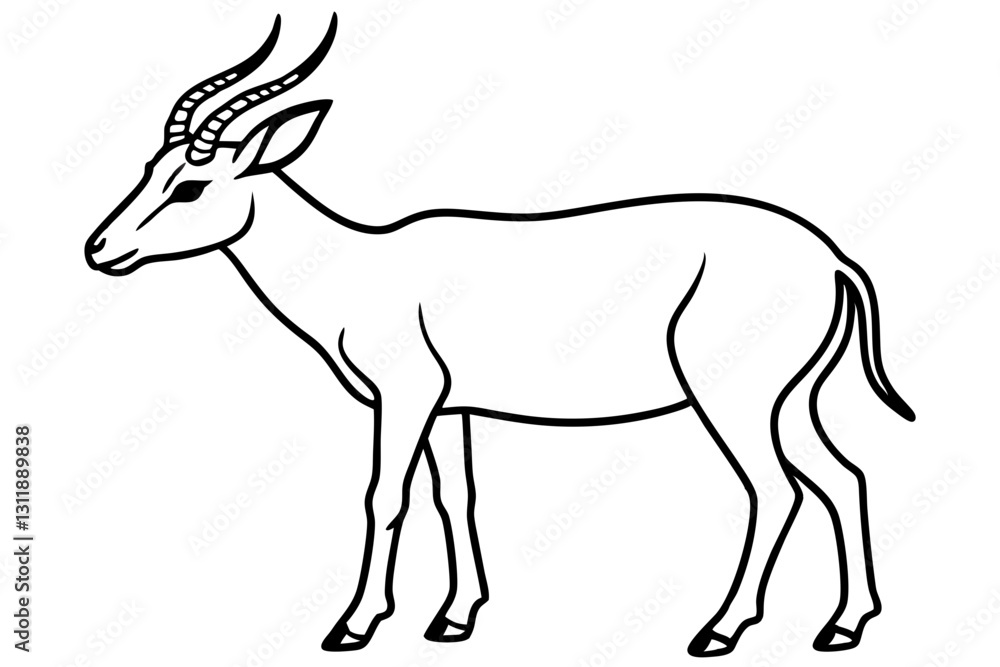 Obraz premium Minimalist Saiga Antelope Vector