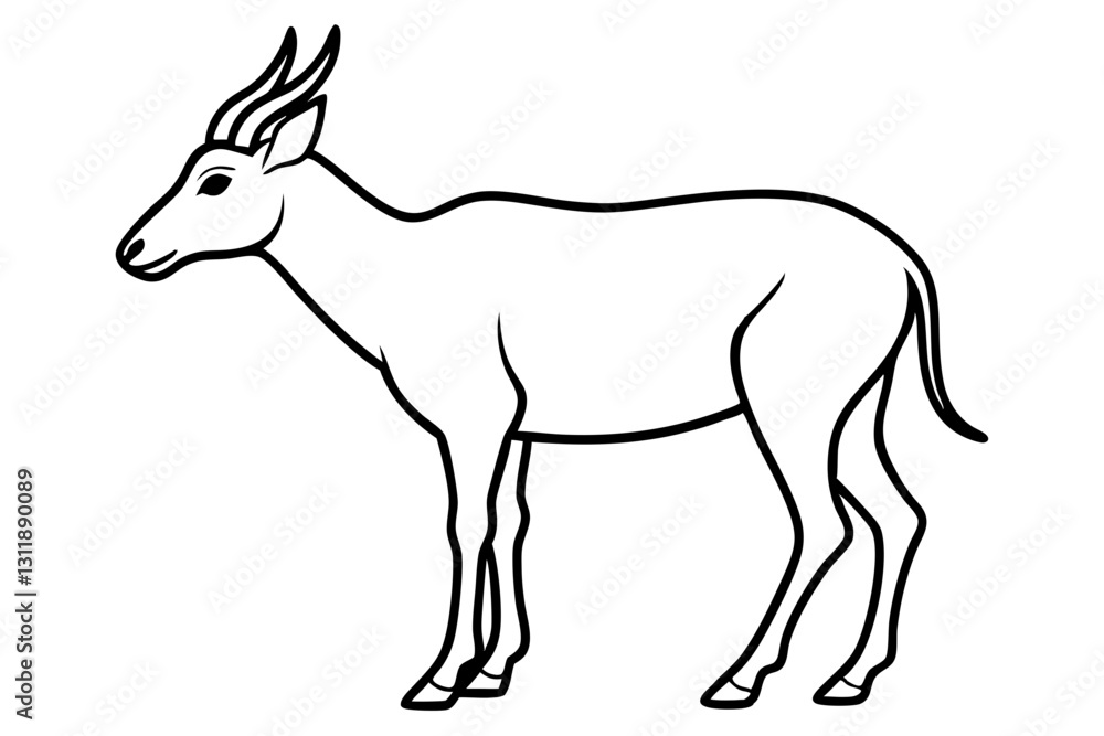 Minimalist Saiga Antelope Vector Minimalist Saiga Antelope Vector