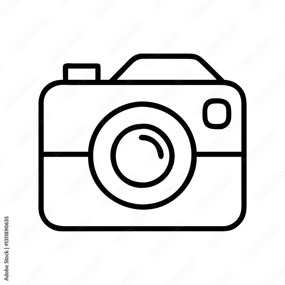 camera on icon, camera on line art - simple line art of camera on, perfect for camera on logos and icons camera on icon, camera on line art - simple line art of camera on, perfect for camera on logos and icons