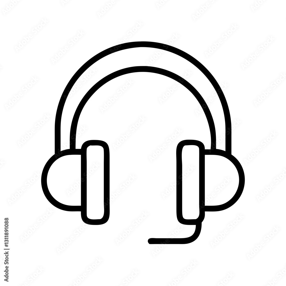 headphones icon, headphones line art - simple line art of headphones, perfect for headphones logos and icons headphones icon, headphones line art - simple line art of headphones, perfect for headphones logos and icons