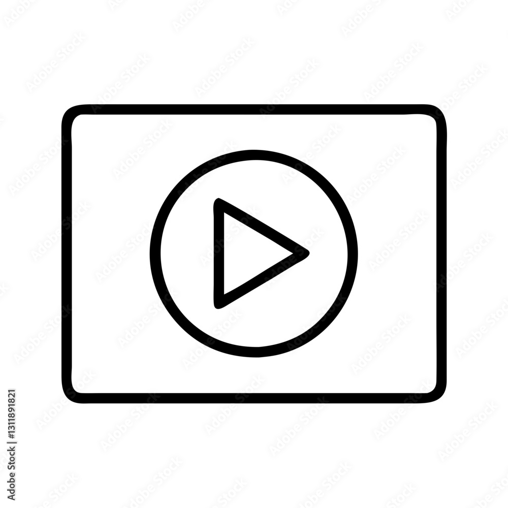 play button icon, play button line art - simple line art of play button, perfect for play button logos and icons play button icon, play button line art - simple line art of play button, perfect for play button logos and icons