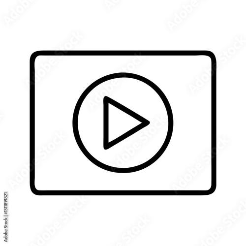 Free Download play button icon, play button line art - simple line art of play button, perfect for play button logos and icons - GFXLoad