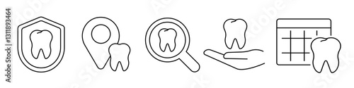 dental icon. tooth icon set