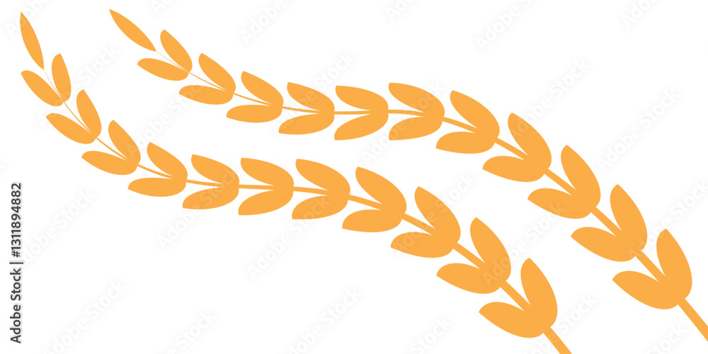 Fototapeta premium Collection of tropical leaves, yellow foliage plants on space background. vector ilustration