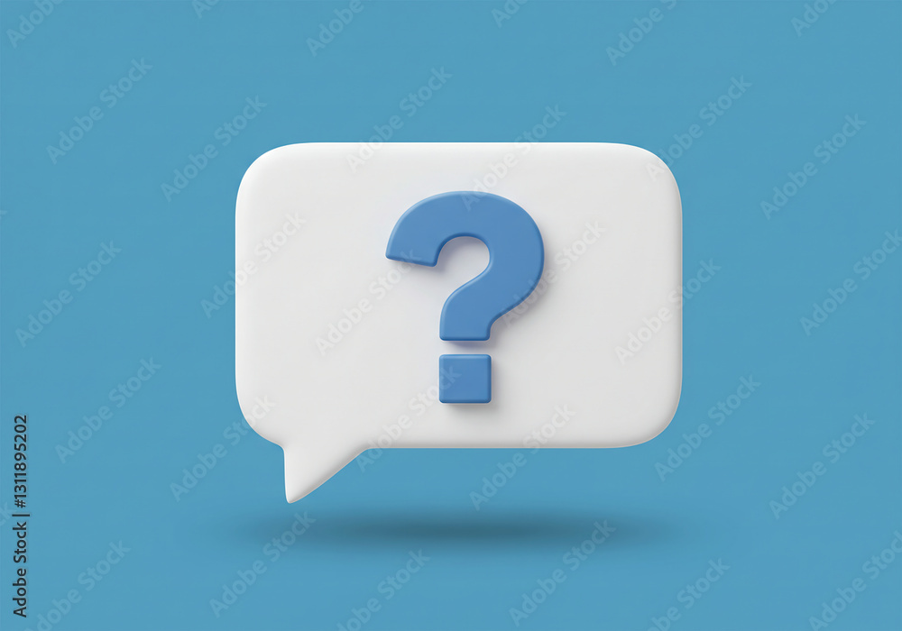 3D speech bubble question mark icon sign or ask FAQ and QA answer solution information, question answer sign or problem. 3d render illustration 3D speech bubble question mark icon sign or ask FAQ and QA answer solution information, question answer sign or problem. 3d render illustration