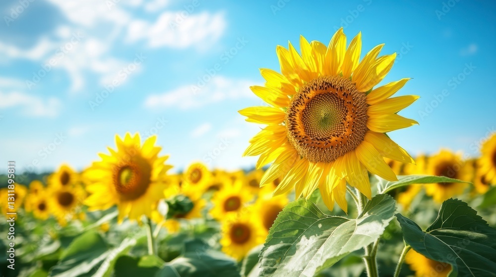 Vibrant Yellow Sunflowers in a Sunny Field Vibrant Yellow Sunflowers in a Sunny Field