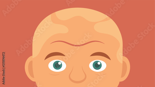 Smoother Forehead A front view of a forehead with highlighted areas showing wrinkles and roughness fading into a smooth surface after exosome intervention.