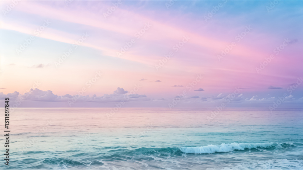 Obraz premium A smooth gradient transitioning between soft pink, lavender, and baby blue, leaving the center blank for text.