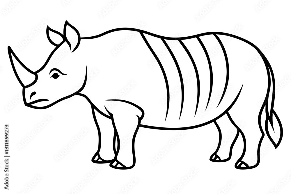 Obraz premium Modern Rhino Outline