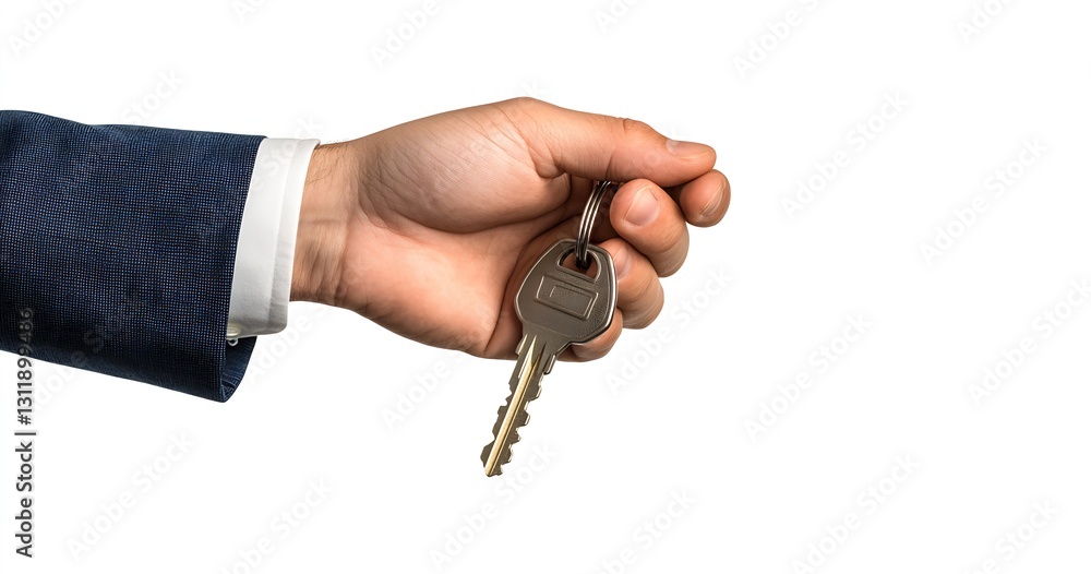 Close Up of Hand Holding a Key Signifying Ownership and New Beginnings : Generative AI Close Up of Hand Holding a Key Signifying Ownership and New Beginnings : Generative AI