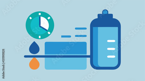 Water Intake Tracker A visual representation of water consumption with a stylized water bottle icon and a fill gauge that fills up as users log their intake throughout the day.