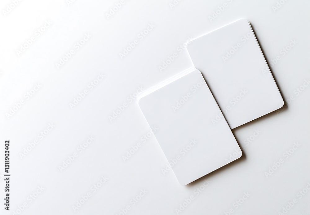 Clean Pair of Blank White Cards for Creative Design or Artistic Projects : Generative AI Clean Pair of Blank White Cards for Creative Design or Artistic Projects : Generative AI