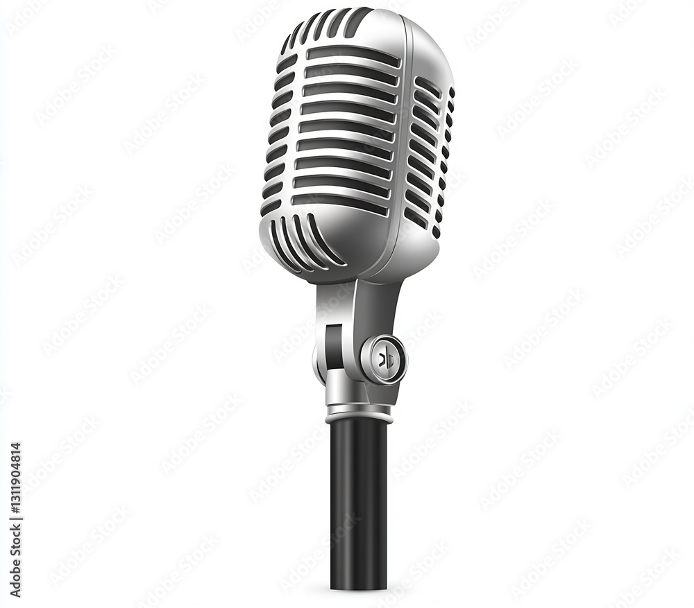 Fototapeta premium Classic Vintage Microphone Design for Music and Singing : Generative AI