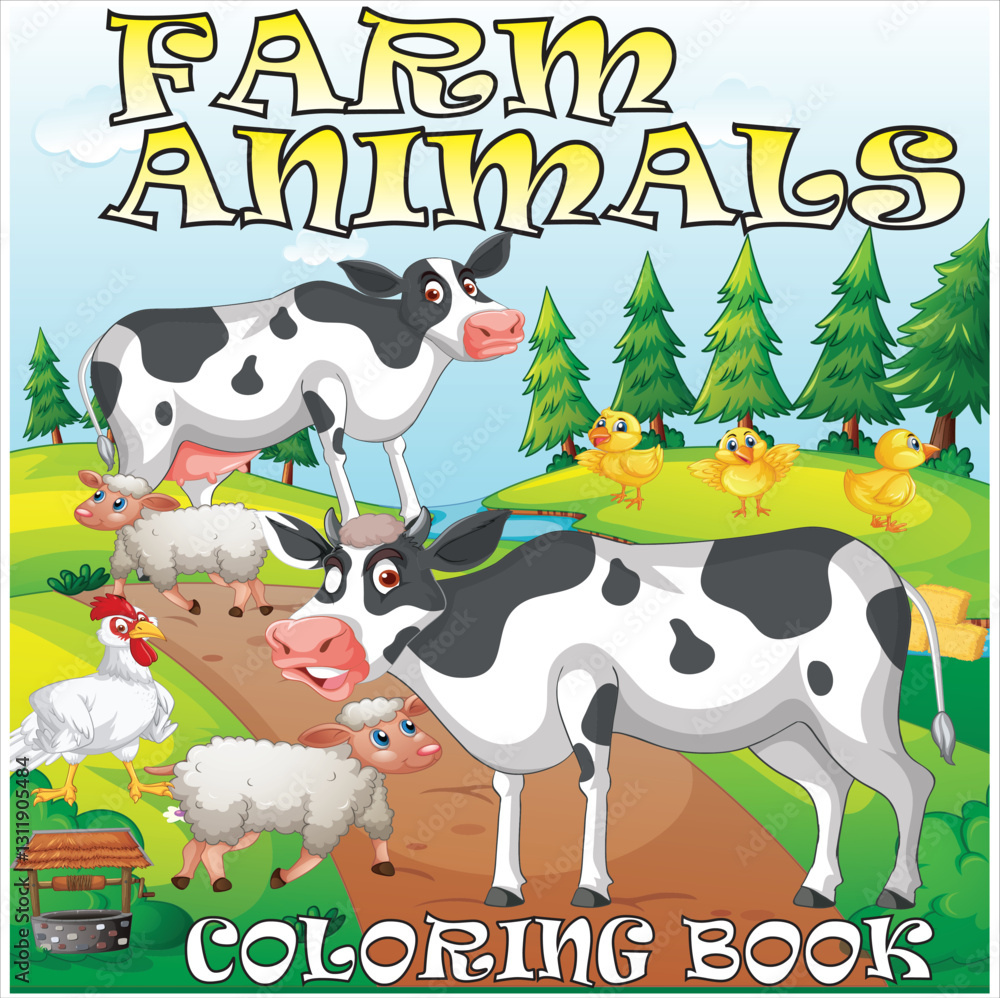 FARM ANIMALS WITH COW DESIGN VECTOR FARM ANIMALS WITH COW DESIGN VECTOR