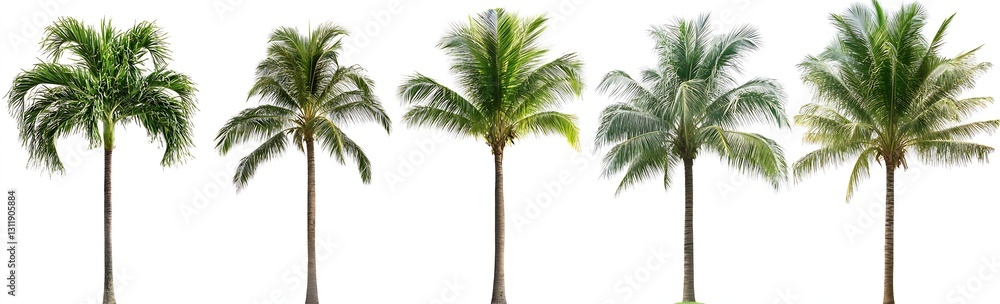 Naklejka premium Lush palm trees featuring different textures and shades for relaxation and leisure themes : Generative AI