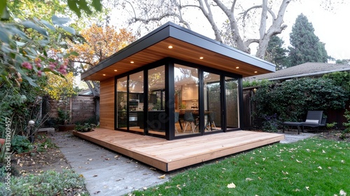 Modern Backyard Studio: Wooden A-Frame Design