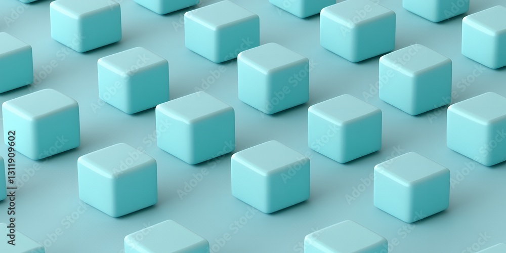 Abstract Pastel Blue Cubes Pattern Minimalist Geometric Background 3D Render Abstract Pastel Blue Cubes Pattern Minimalist Geometric Background 3D Render