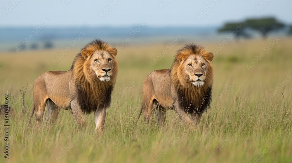 A stunning big cat in its natural habitat, embodying the beauty of the untamed savanna A stunning big cat in its natural habitat, embodying the beauty of the untamed savanna