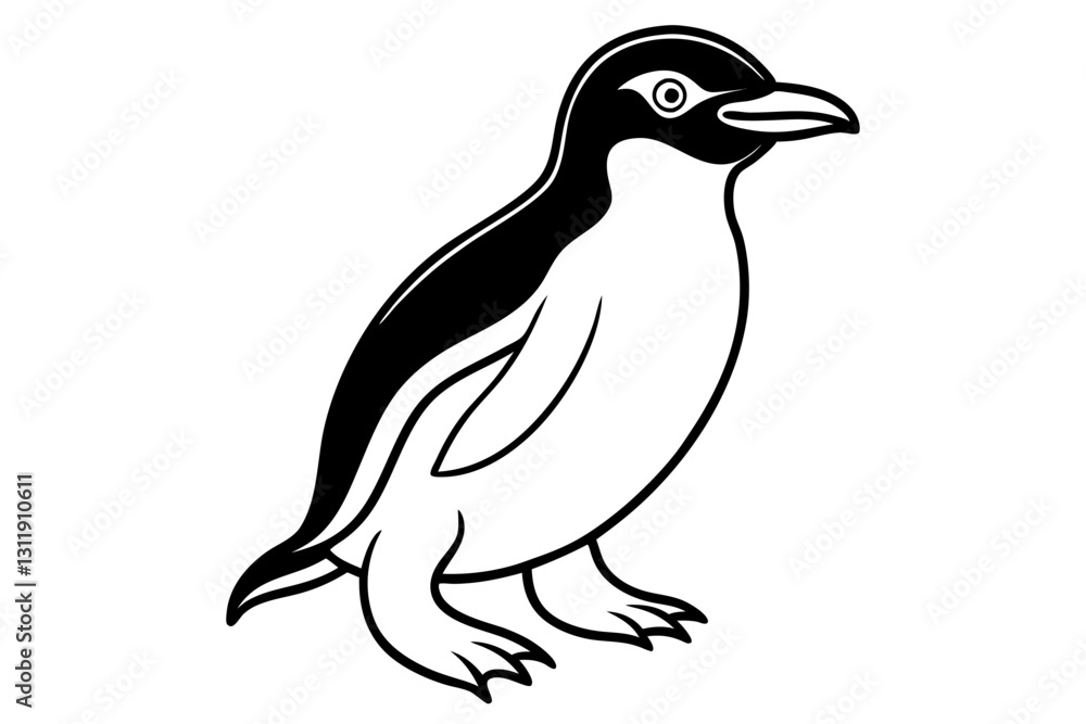 Fototapeta premium Penguin Ink Line Art
