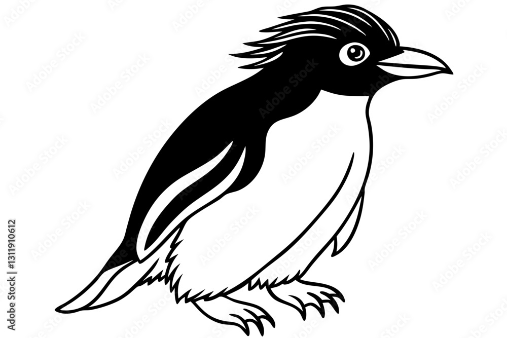 Fototapeta premium Penguin Ink Line Art