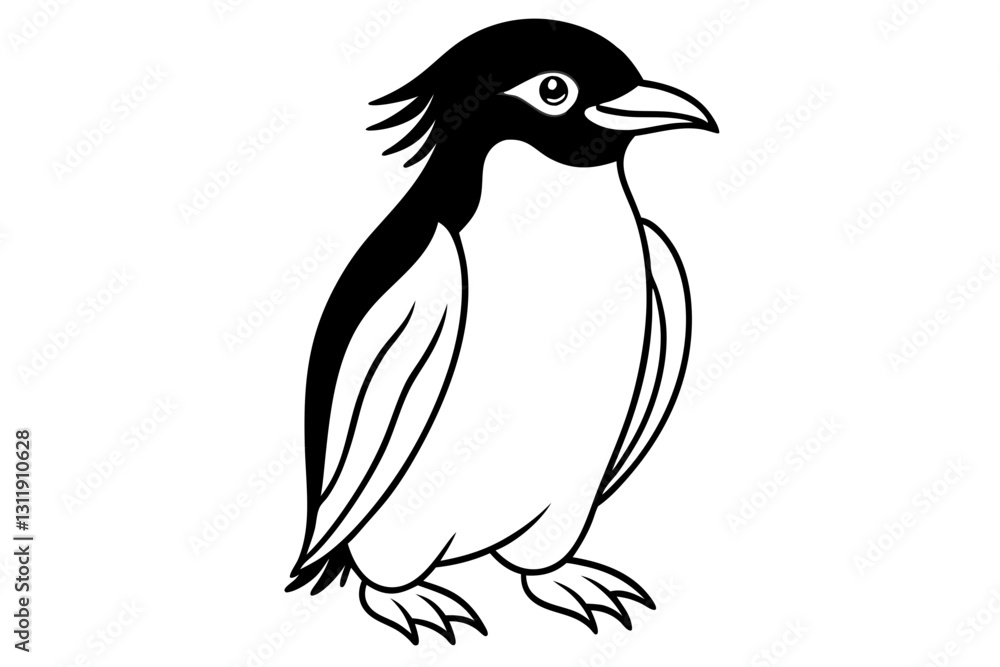 Naklejka premium Penguin Ink Line Art