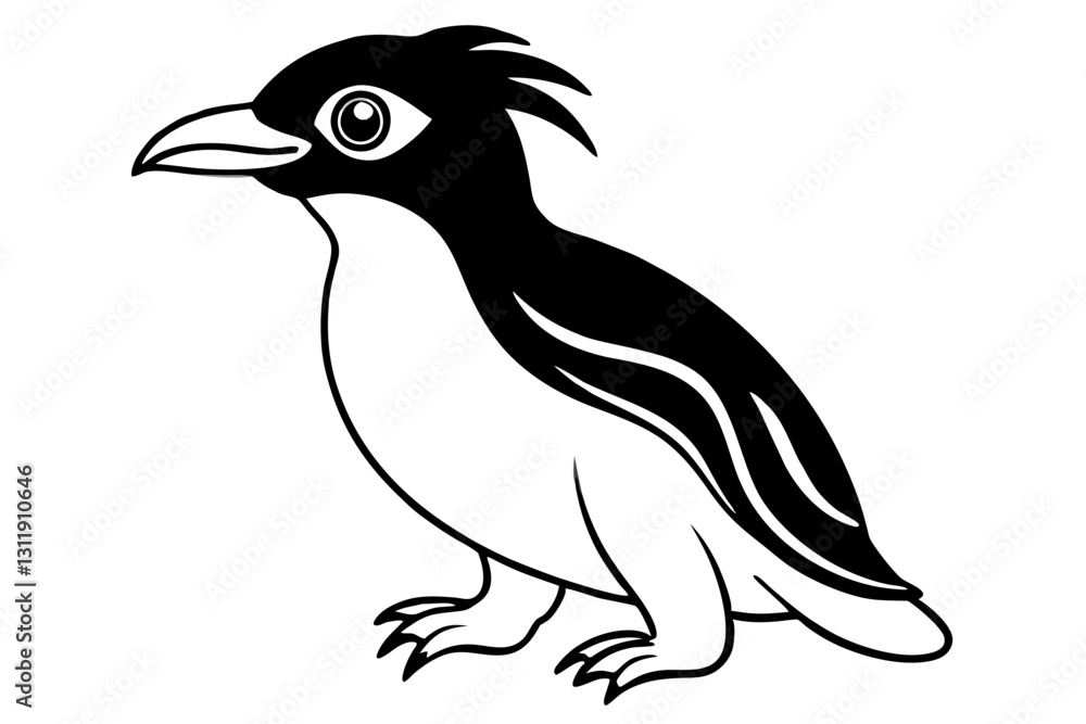 Fototapeta premium Penguin Ink Line Art