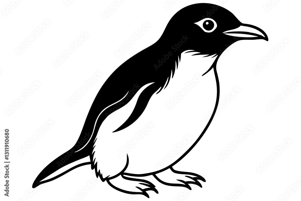 Obraz premium Penguin Ink Line Art