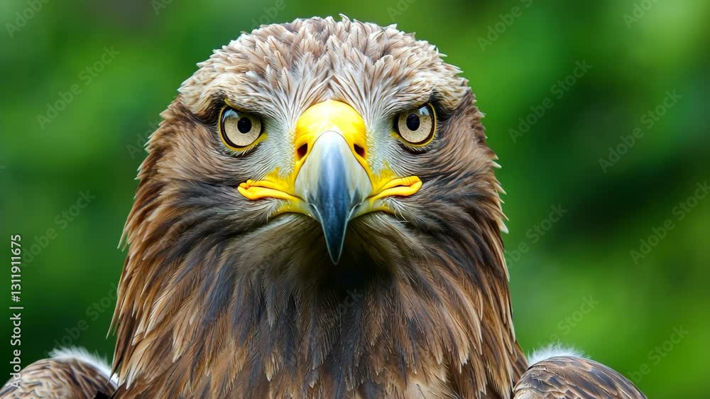 Majestic golden eagle close-up showcasing powerful features in a vibrant natural setting Majestic golden eagle close-up showcasing powerful features in a vibrant natural setting