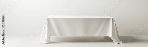 Wallpaper Mural Simple White Table with Tablecloth on a Smooth Surface for Events or Gatherings : Generative AI Torontodigital.ca