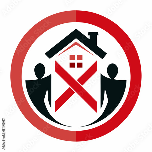 Symbol of the fight against homelessness illustrated icon