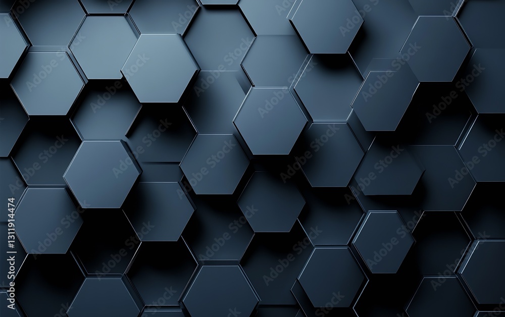 Sleek and modern hexagonal tile pattern in dark tones for stylish backgrounds and contemporary designs : Generative AI Sleek and modern hexagonal tile pattern in dark tones for stylish backgrounds and contemporary designs : Generative AI