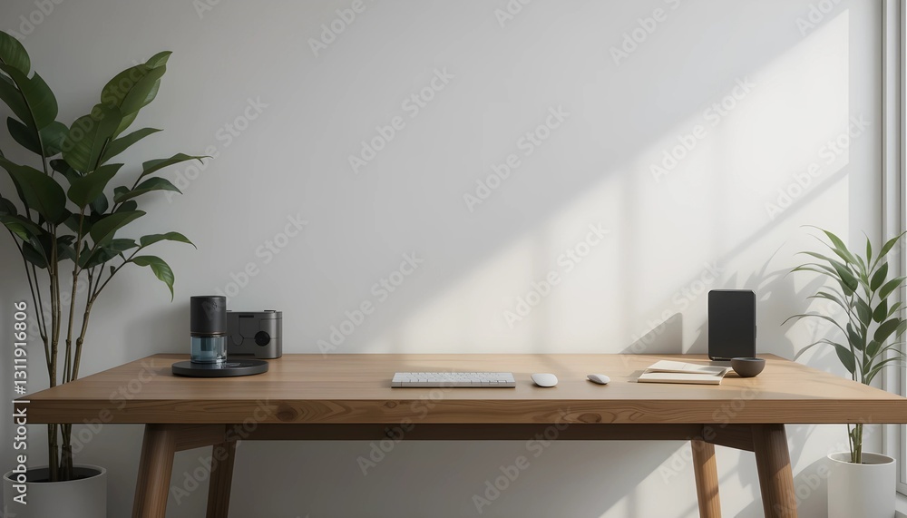 Fototapeta premium Minimalist Workspace with Blank Product Mockup