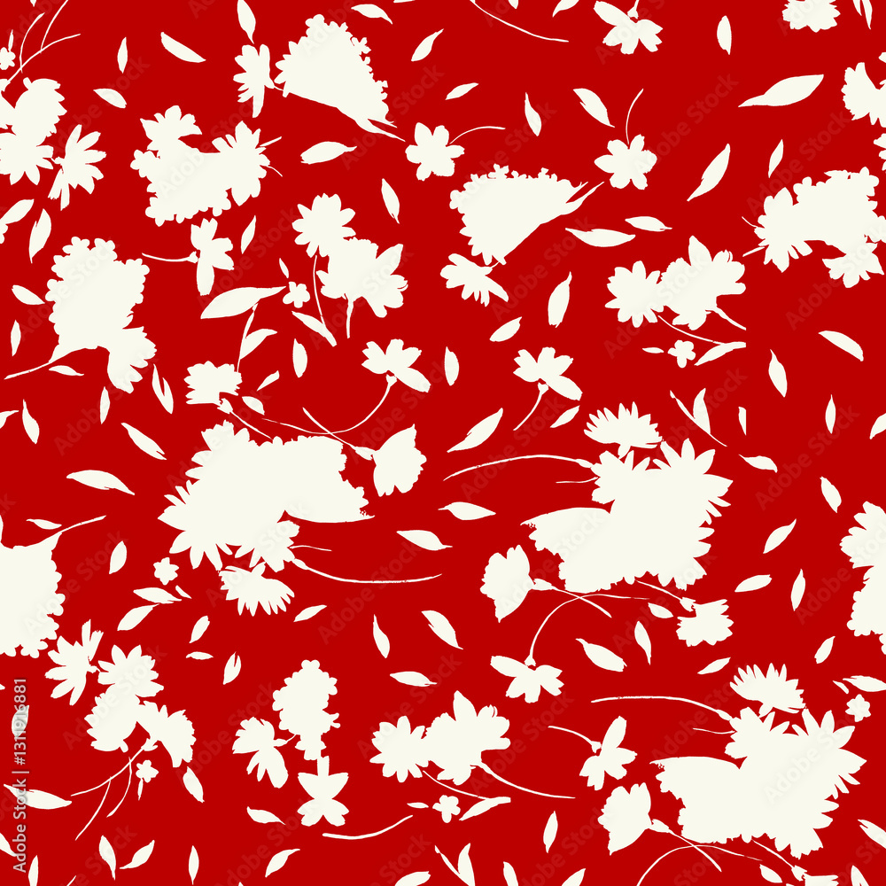 Seamless floral pattern tropical flowers with leaves. Template design for textiles, interior, clothes, wallpaper. Botanical art. Seamless floral pattern tropical flowers with leaves. Template design for textiles, interior, clothes, wallpaper. Botanical art.