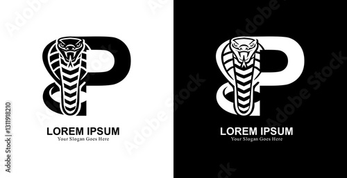 Cobra snake logo design combined with the letter P