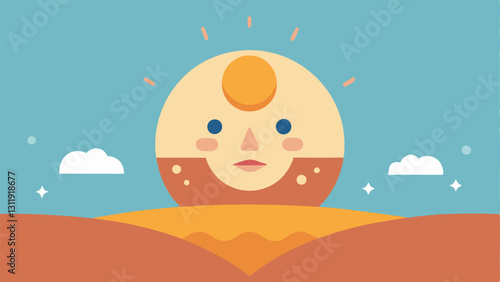 Sunrise Glow An abstract representation of a sunrise illuminating a face with radiating light illustrating renewed skin after exfoliation accompanied by exosome particle imagery