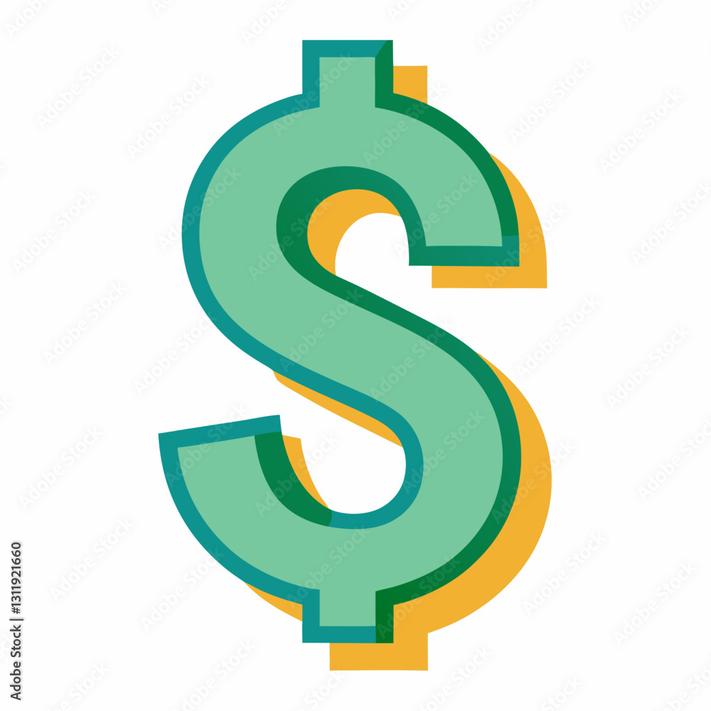 Dollar symbol graphic in vibrant colors Dollar symbol graphic in vibrant colors