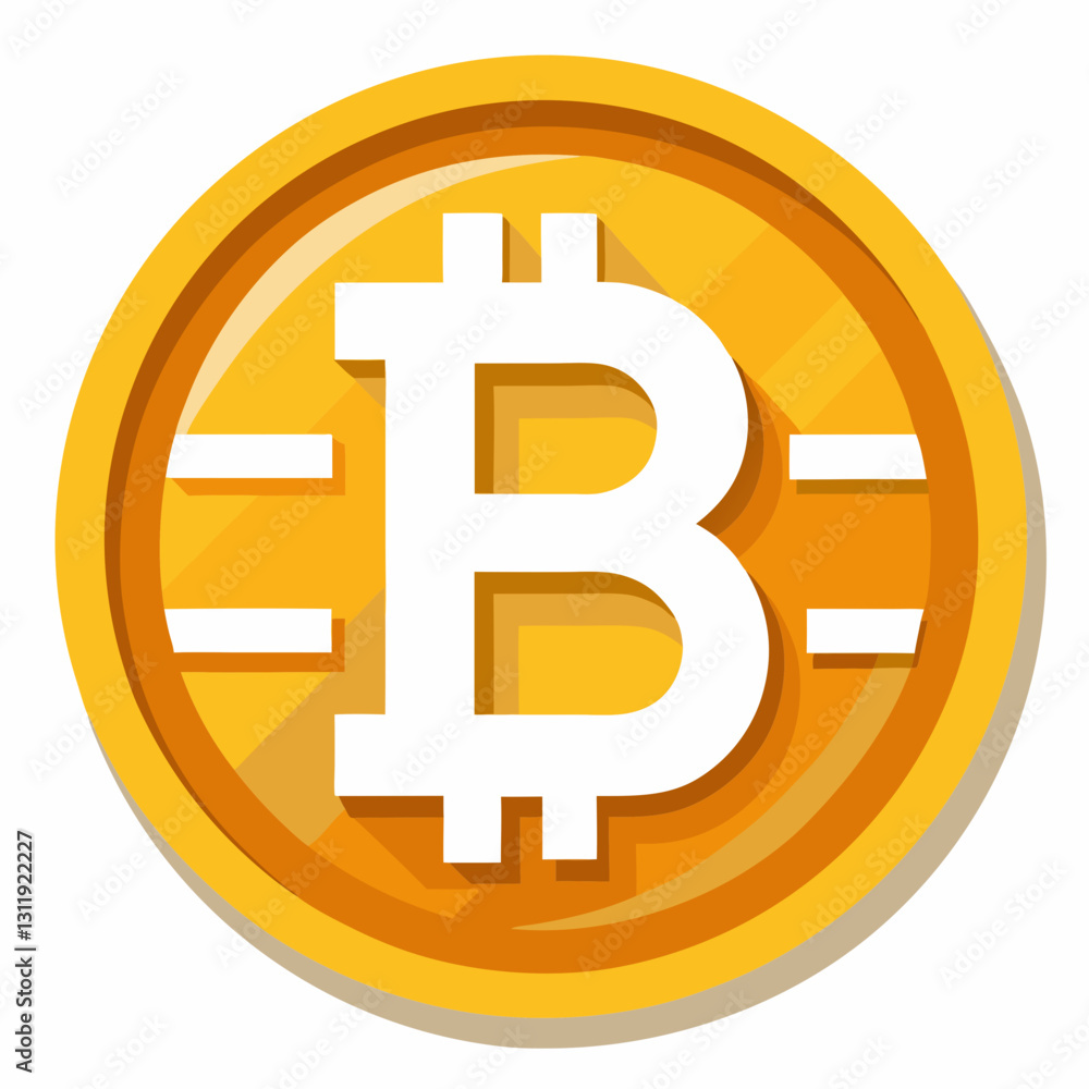 Obraz premium Bitcoin symbol icon in vibrant yellow color