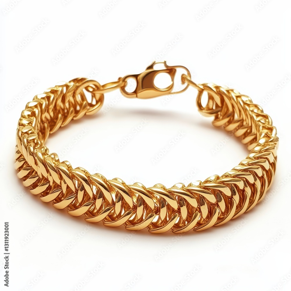 Obraz premium Elegant Gold Chain Bracelet with Shiny Links and Secure Clasp