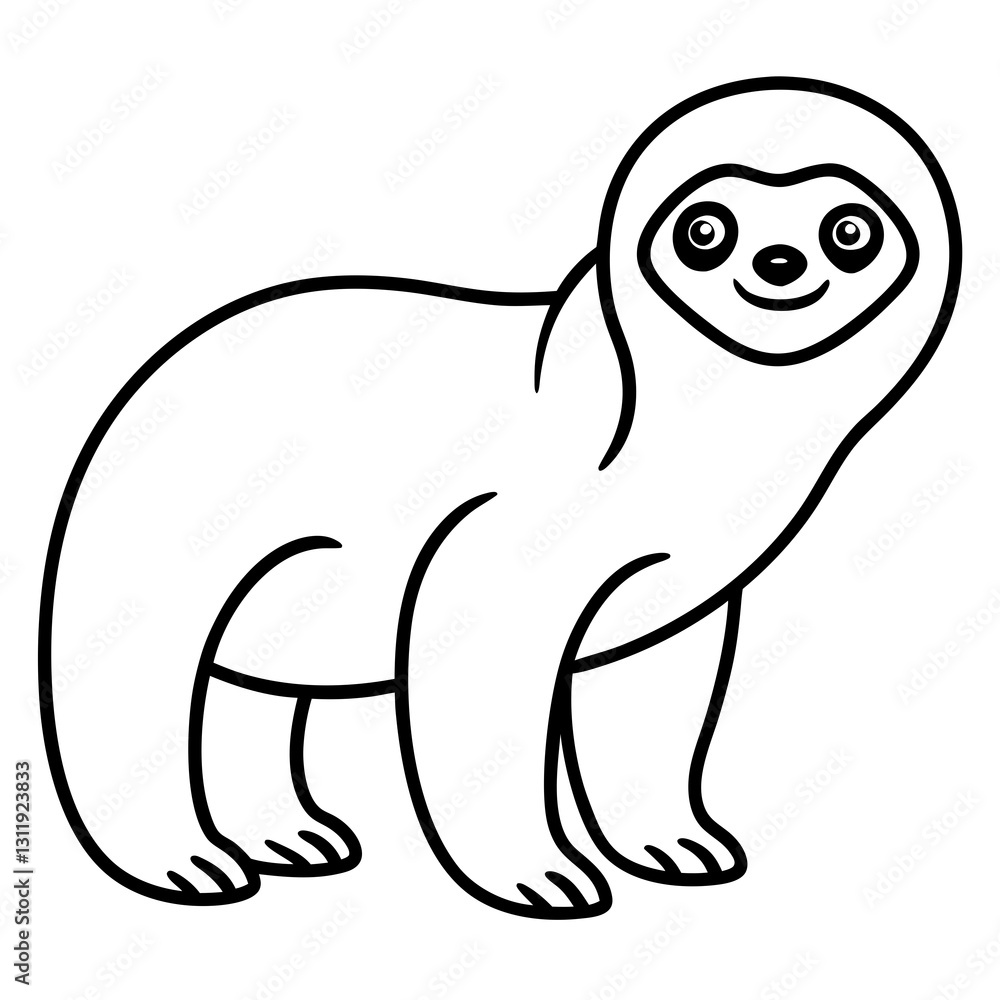 Obraz premium Simple Sloth Vector